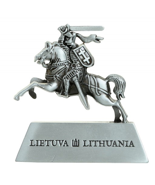 Sidabro spalvos skulptūra Vytis